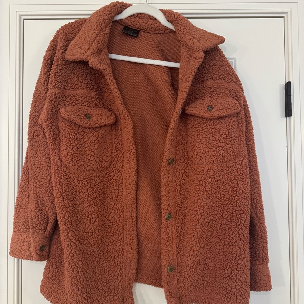 Cozy Sherpa Jacket in Rust